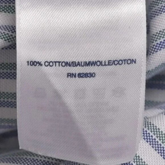 Land's End Dress Shirt Supima No  Iron Oxford Button Down Pinstripe Size 16-36 - Picture 8 of 10